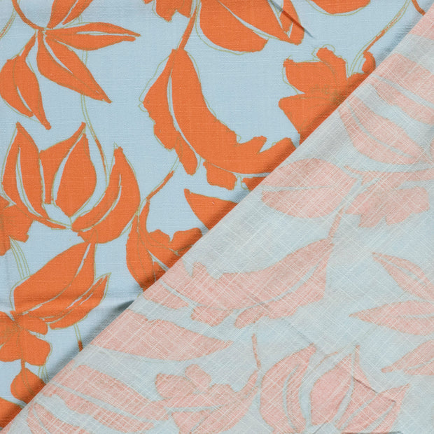 Geweven Viscose Linnen stof Bloemen bedrukt 