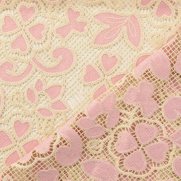 Lace fabric Pink yarn dyed 