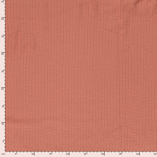 Rib Jacquard stof Effen Koraal