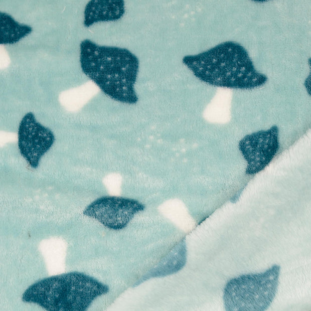 Fleece fabric Mushrooms printed 