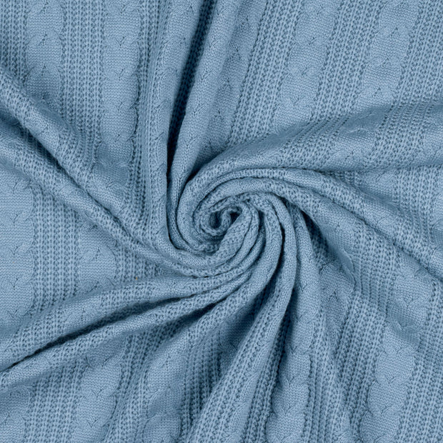 Heavy Knit fabrik Hellblau garngefärbt 