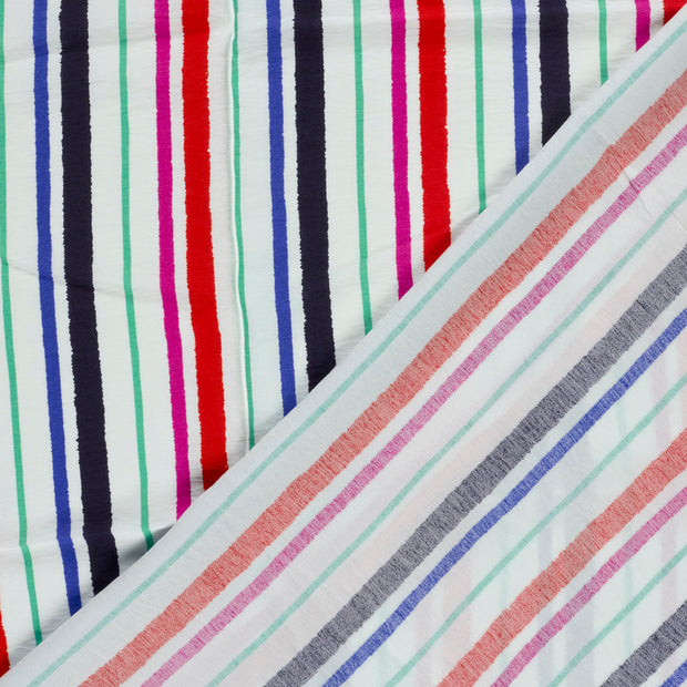 Viscose Nylon Crepe fabric Stripes printed 