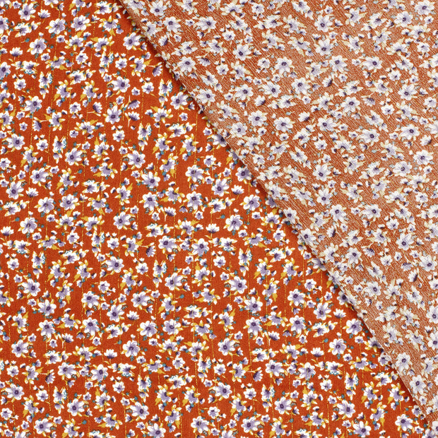Borken Crepe fabric Flowers lurex printed 