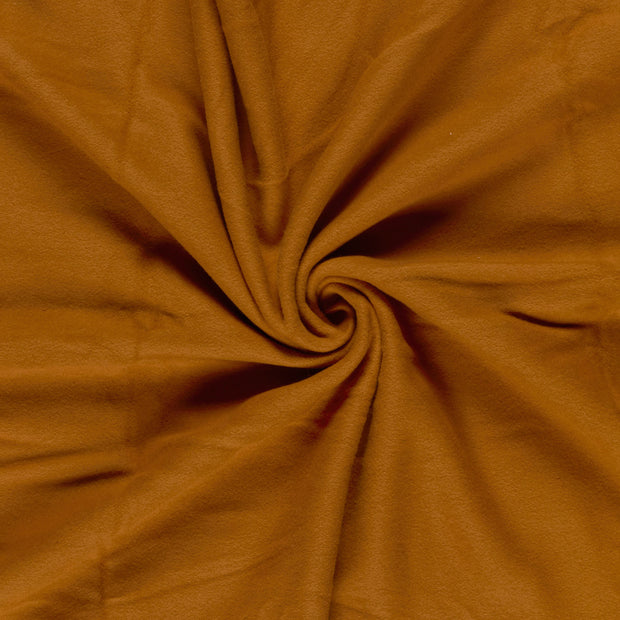 Katoen Fleece stof Karamel brushed 