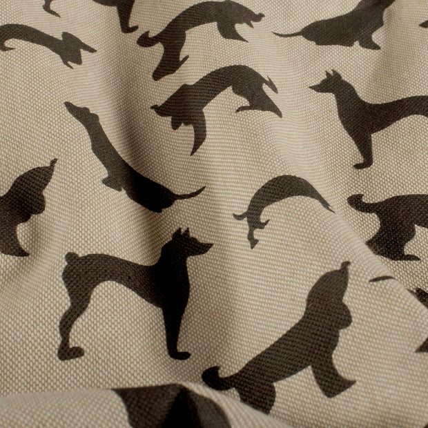Linen Look fabric Dogs Black