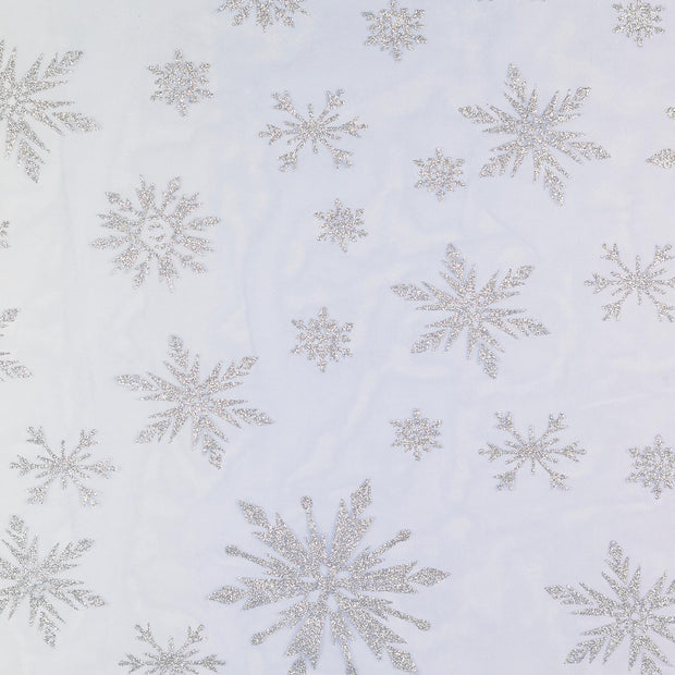 Mesh fabric Snowflakes Multicolor