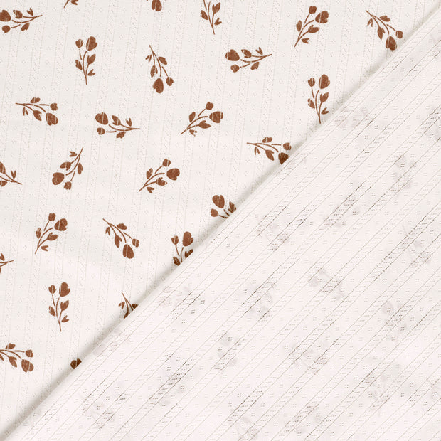 Pointelle tissu Feuilles 