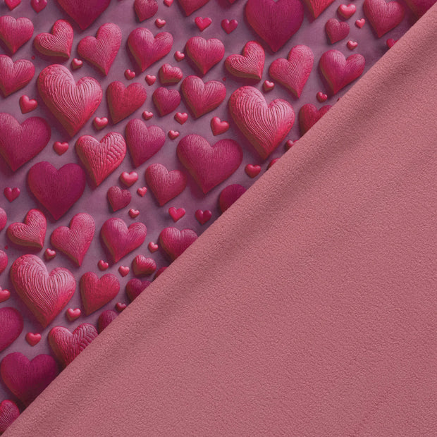 Softshell fabric Hearts digital printed 