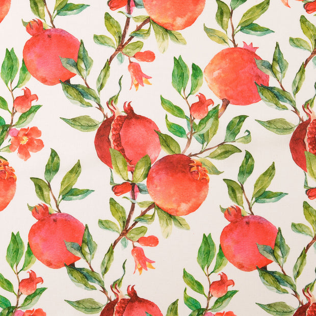 Cretonne fabric Fruits White