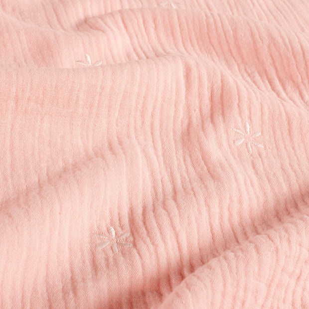 Muslin fabric Flowers Pink