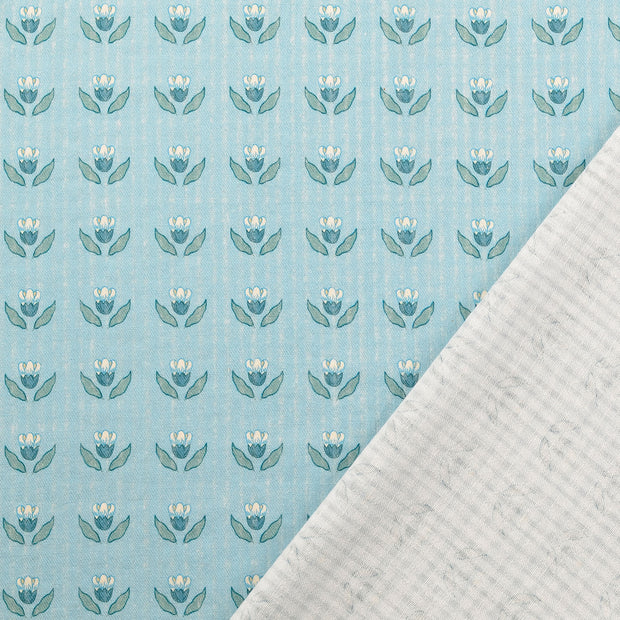 Katoen Poplin stof Babyblauw 
