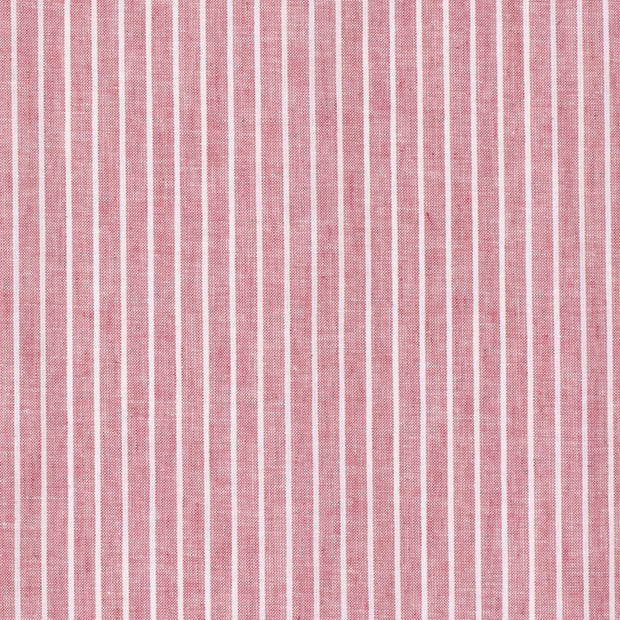 Chambré fabrik Streifen Dunkelrot