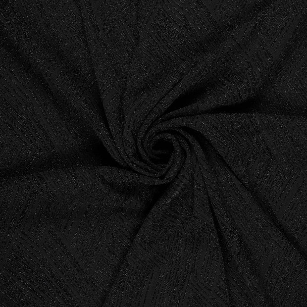 Polyester Jersey tela Negro Lurex 