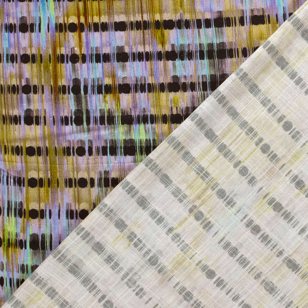 Geweven Viscose Linnen stof Abstract bedrukt 