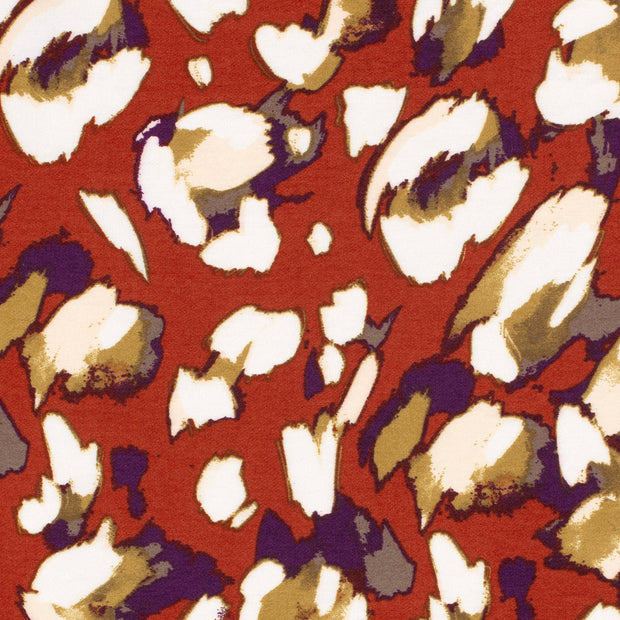 Viscose Nylon Crepe tela Abstracto Ladrillo