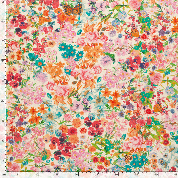Panama stof Bloemen Beige