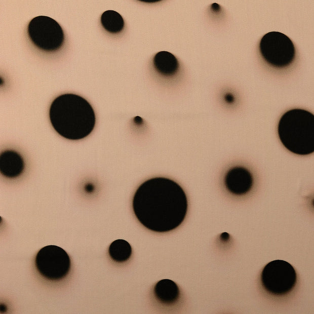 Viscose Satin fabric Dots Beige
