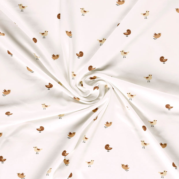 Jersey fabric Off White printed 