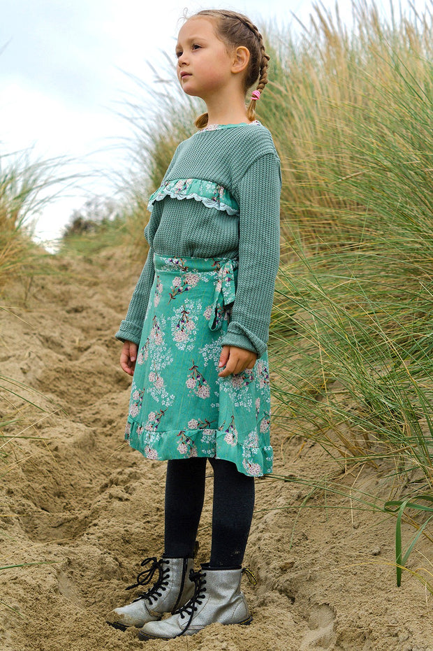 Heavy Knit fabric Cable Dark Mint