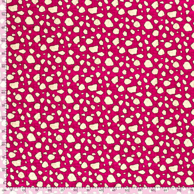 Viscosa Algodón Tejido tela Puntos Fucsia