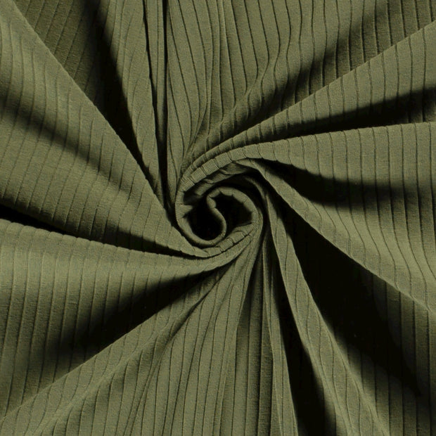 Rib Jersey fabric Unicolour Forest Green