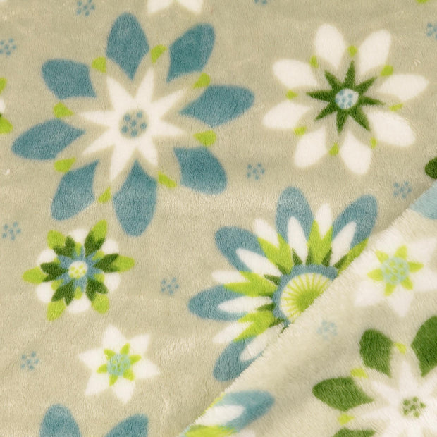 Fleece fabric Flowers printed 