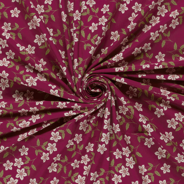 Jersey tissu Bordeaux imprimé 
