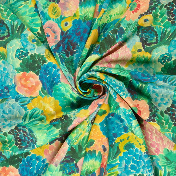 Viscose Satin fabrik Mint digital bedruckt 