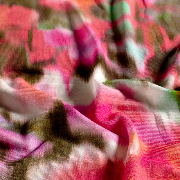 Viscose Jersey fabrik Abstrakt Rosa