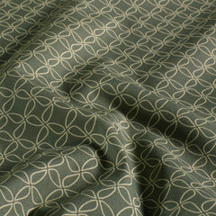 Cotton Poplin digital printed Geometric pattern Khaki Green