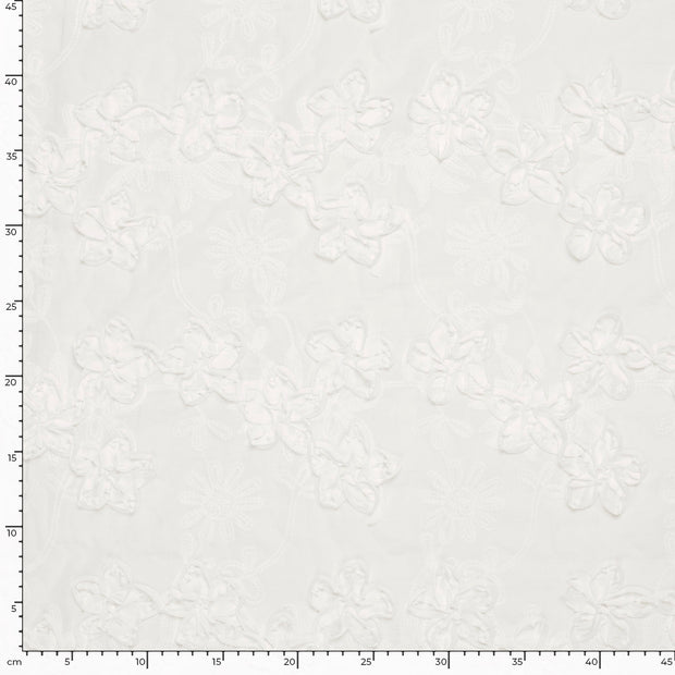  tissu fleurs Blanc