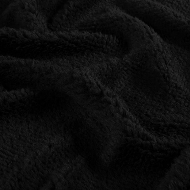Sherpa Fleece fabrik Uni Schwarz