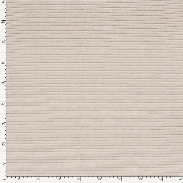 Nicky Velours Rib fabric Unicolour Beige