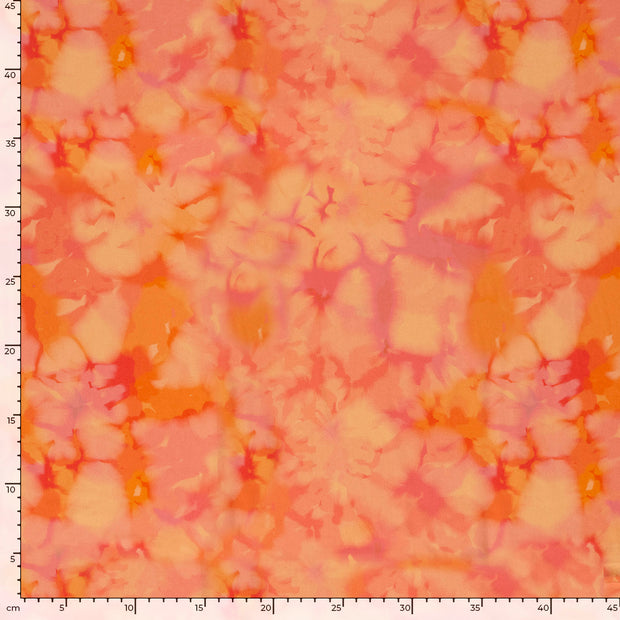 Viscose Satin fabrik Blumen Lachsfarbe
