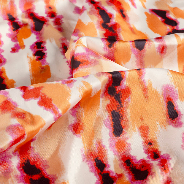 Satin Duchesse fabrik Abstrakt Orange