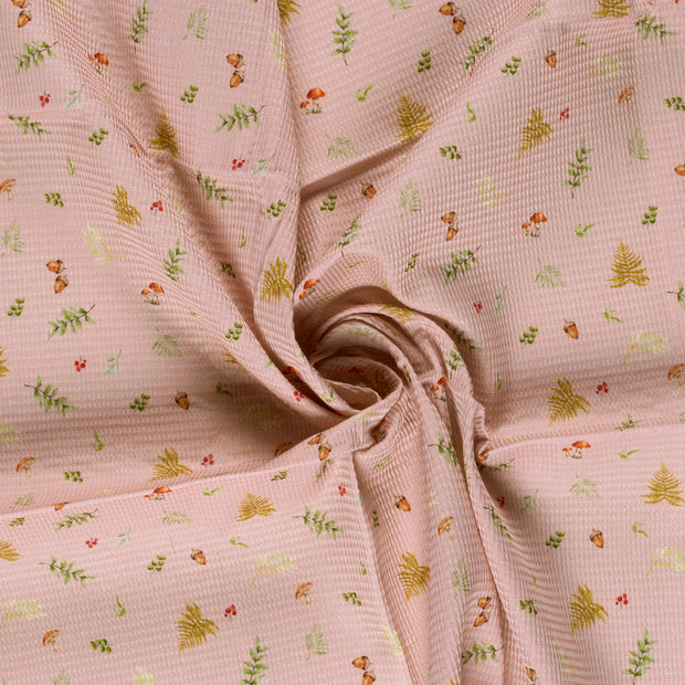 Waffle piqué fabric Old Pink 