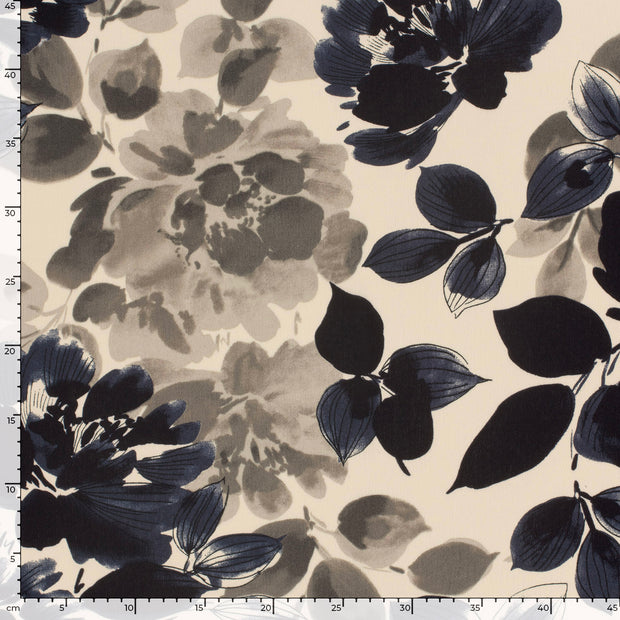 Borken Crepe fabrik Abstrakt Wollweiß