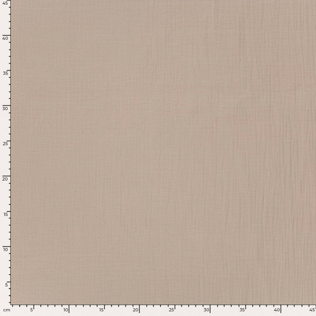Mousseline extra breed stof Effen Beige