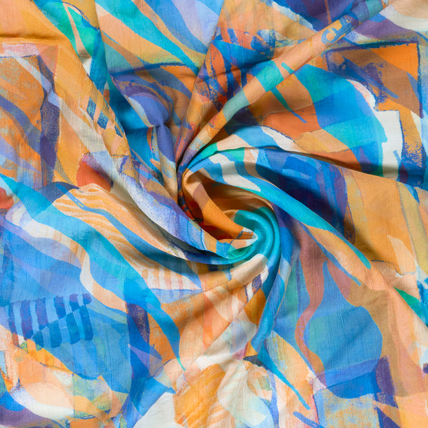  fabric Aqua digital printed 