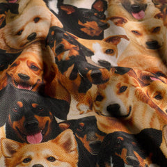 Panama digital printed Dogs Camel