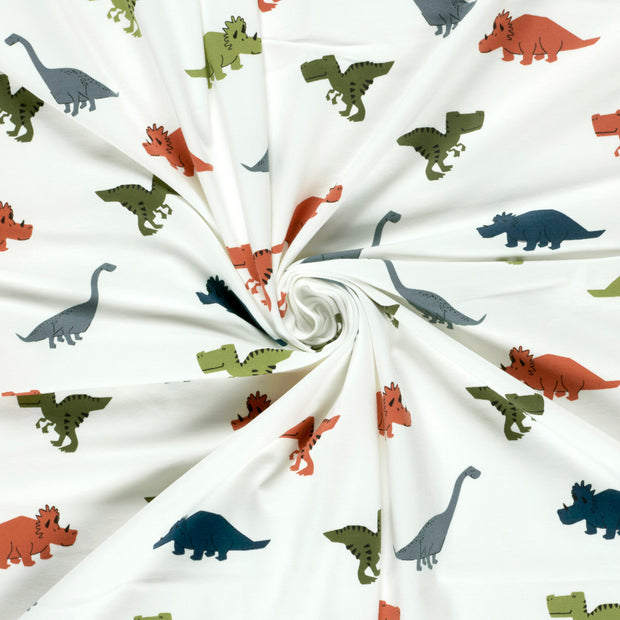 Jersey tissu Blanc cassé imprimé 