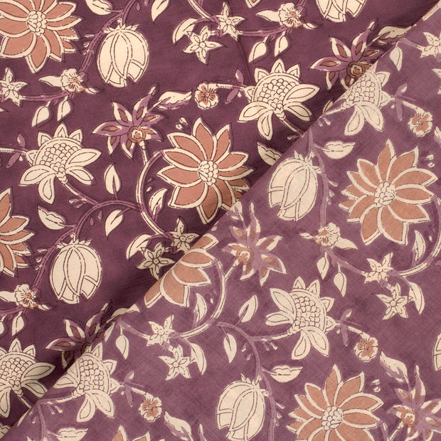 Voile tissu fleurs 