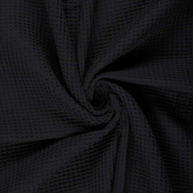 Waffle piqué fabric Black 