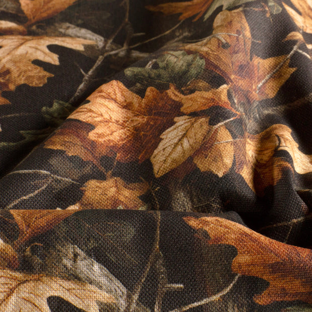Panama fabric Leaves Black