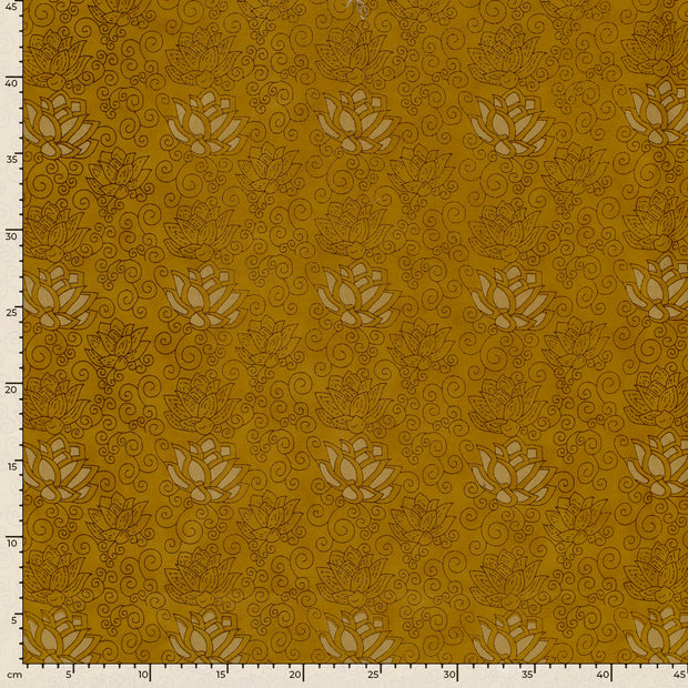 Voile fabric Abstract Oker