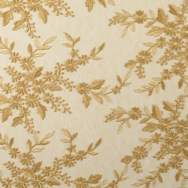Kant stof Bloemen Taupe Bruin