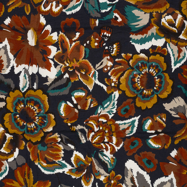 Viscose Nylon Crepe fabric Navy 