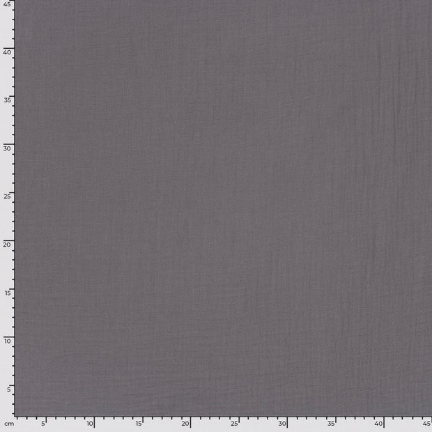 Double gaze tissu Unicolore Gris taupe