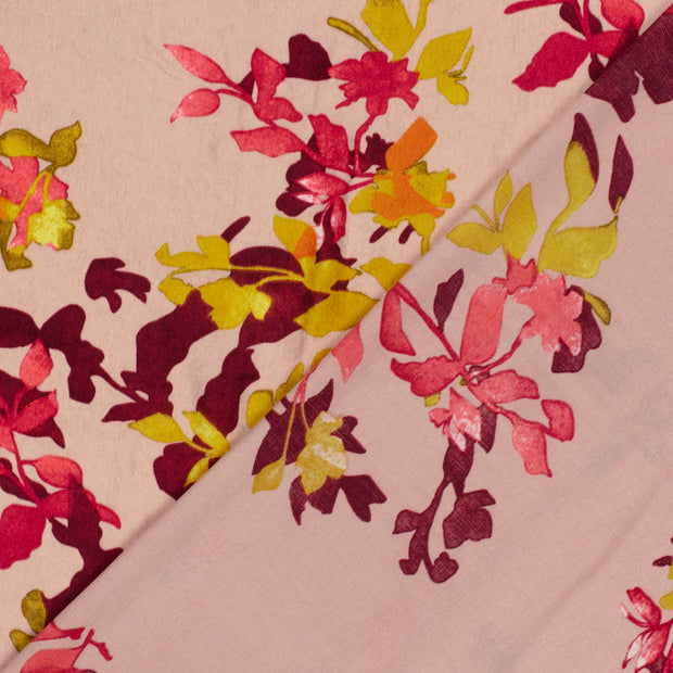 Satin Velvet tela Hojas estampado 