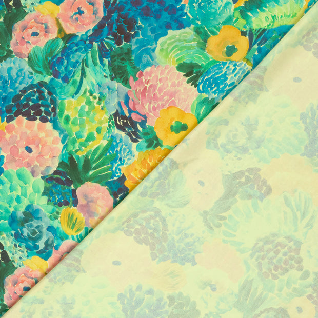 Viscose Satin fabrik Blumen digital bedruckt 